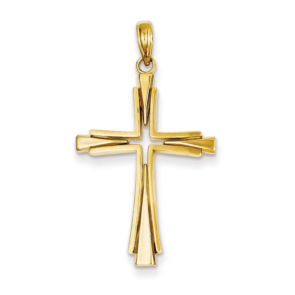 14K Polished Solid Cross Pendant