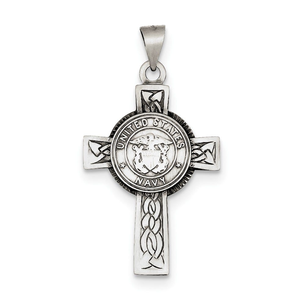 Sterling Silver Us Navy Cross Pendant