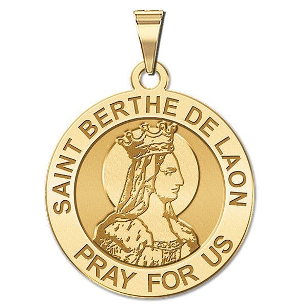 Saint Berthe De Laon Round Religious Medal