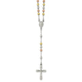 Polished White, Rose and Yellow Rosary Necklace
