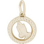 Small Praying Hands Open Disc Pendant