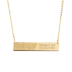 Custom Fingerprint Horizontal Bar Necklace