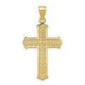 Gold Plated Patterned Flared Tip Cross Pendant