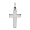 White Gold Flat-Bar Cross Pendant
