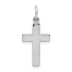 White Gold Flat-Bar Cross Pendant