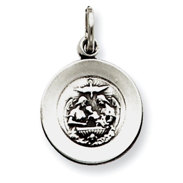 Baptism Antiqued Round Charm