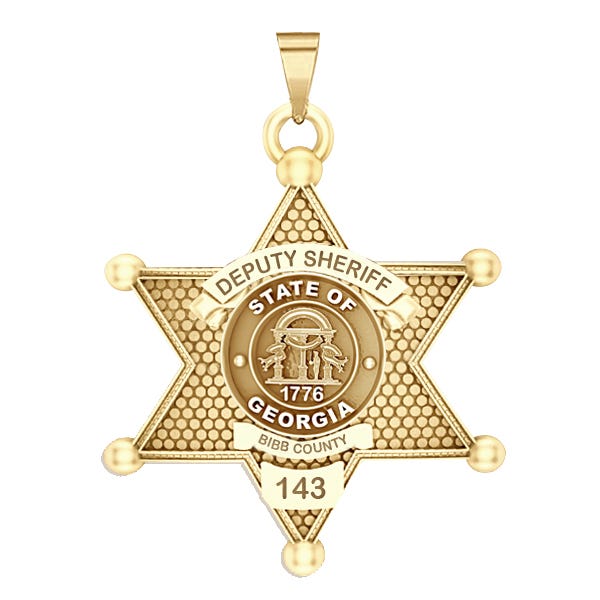 Personalized 6-Point Star Georgia Sheriff Badge with Your Dept., Rank and Number