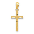 Satin And Diamond-Cut Cross Pendant