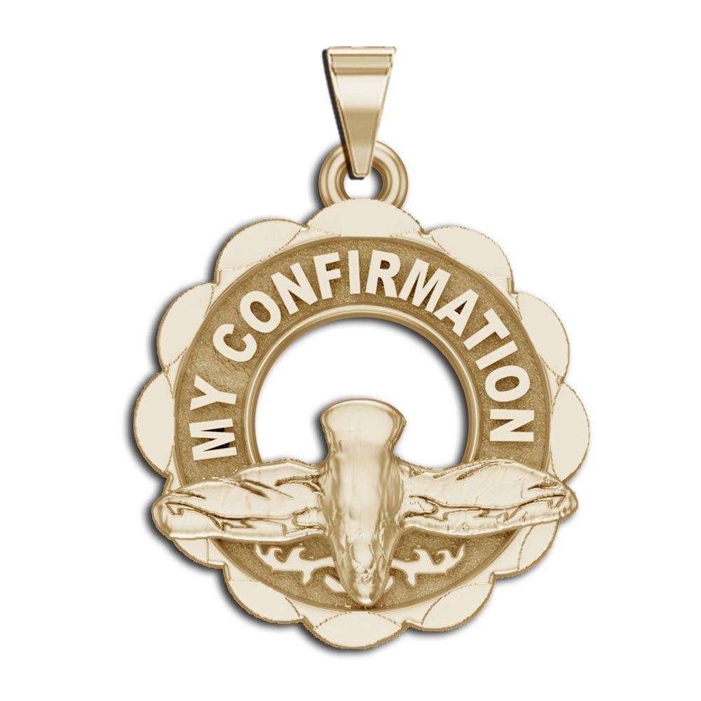 My Confirmation Dove Cut-Out Religious Medal