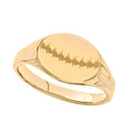 Small Womens Custom Oval Fingerprint Signet Ring