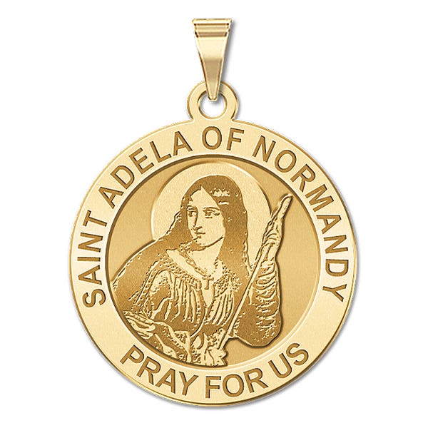 Saint Adela Of Normandy Round Religious Medal