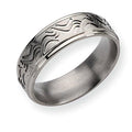 Titanium Wave Design Approx. 0.28 Inch Brushed and Polished Wedding Band