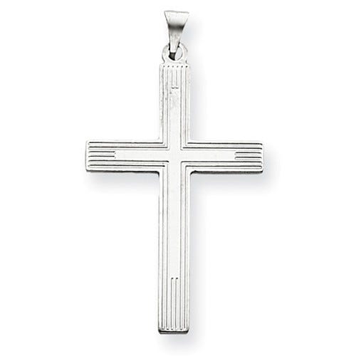 14K White Gold Wide-Bar Cross Charm