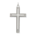 14K White Gold Laser Designed Cross Pendant