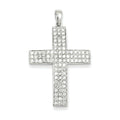 14K White Gold Diamond Latin Cross Pendant