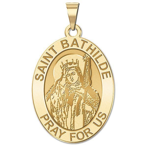Saint Bathilde Oval Religious Medal