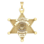 Personalized 6-Point Star Arkansas Sheriff Badge with Rank, Number & Dept.