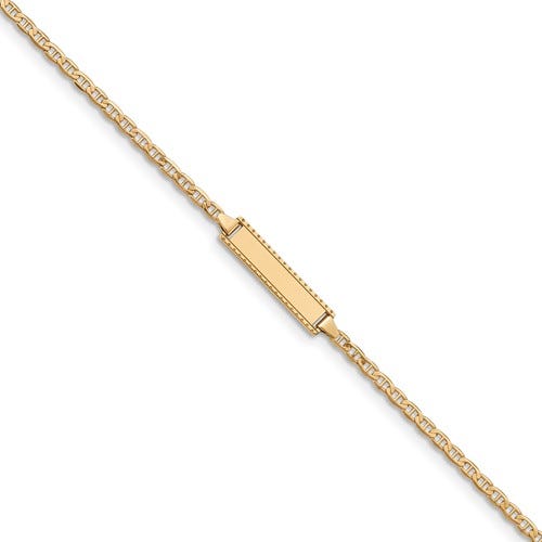 Custom Engraved 14K Gold Children's Anchor Link ID Bracelet