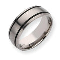Titanium Black Accent Approx. 0.31 Inch Brushed Wedding Band