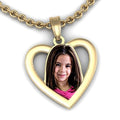 Heart with Outline Cut-Out Photo Pendant Picture Charm