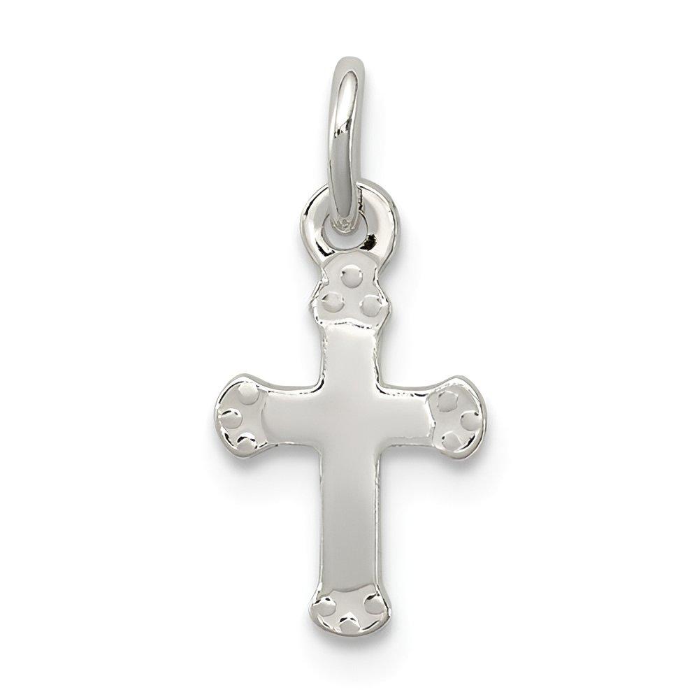 Polished Budded-Tip Cross Charm