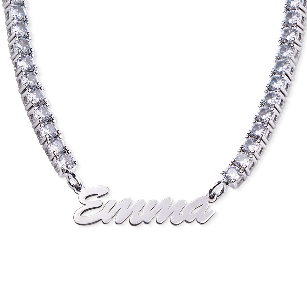 Personalized and Exclusive CZ Nameplate Necklace