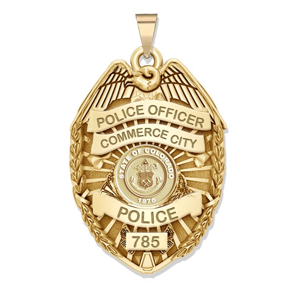 Personalized Colorado Police Badge with Your Rank, Number & Department