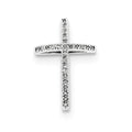 Rhodium-Plated Diamond Cross Pendant