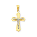 14K Two-Tone Crucifix Pendant
