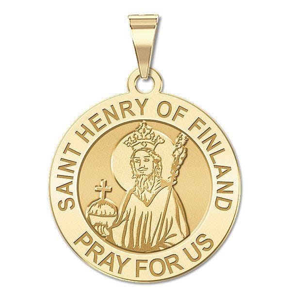 Saint Henry Of Finland Round Religious Medal