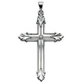 14K White Gold Ornate-Ends Cross Pendant