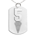 Lacrosse Dog Tag with Number Pendant Swivel