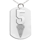 Lacrosse Dog Tag with Number Pendant Swivel