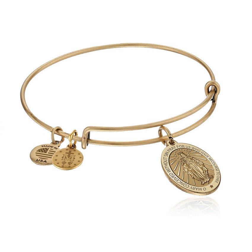 Expandable Bracelet With Oval Miraculous Medal