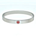 Stainless Steel Women's Medical ID Bangle Bracelet