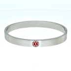 Stainless Steel Women's Medical ID Bangle Bracelet