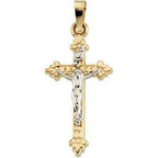 Detailed Two-Tone Crucifix Pendant