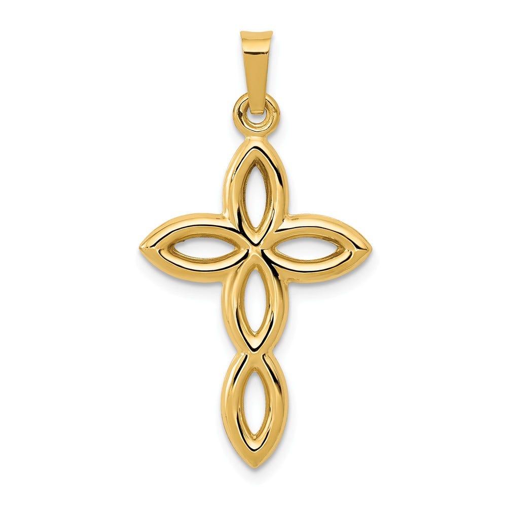 Polished Cut-Out Passion Cross Pendant