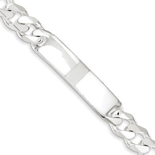 Custom Engraved Sterling Silver Men's Curb Link ID Bracelet