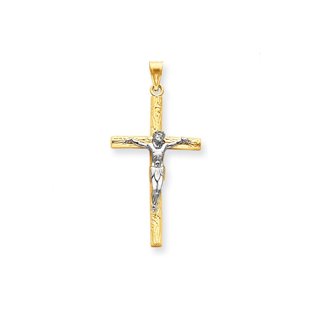 14K Two-Tone Crucifix Pendant