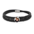 Photo Engraved Leather Rope Bracelet