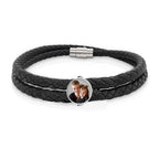 Photo Engraved Leather Rope Bracelet
