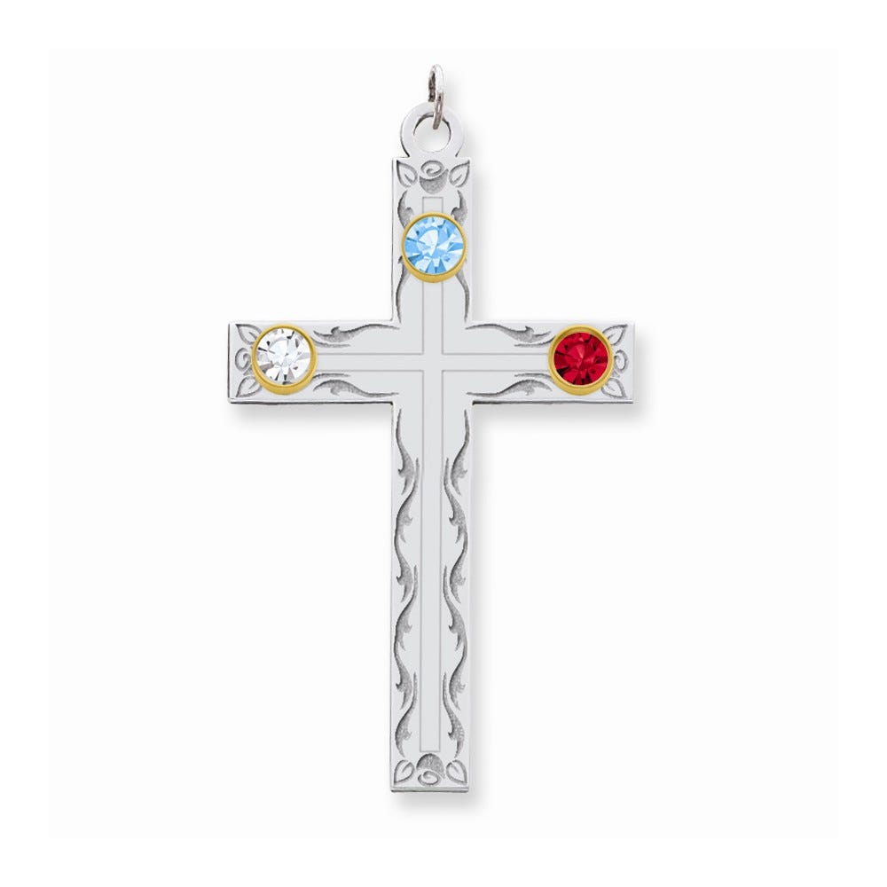Crystal Family Cross Pendant