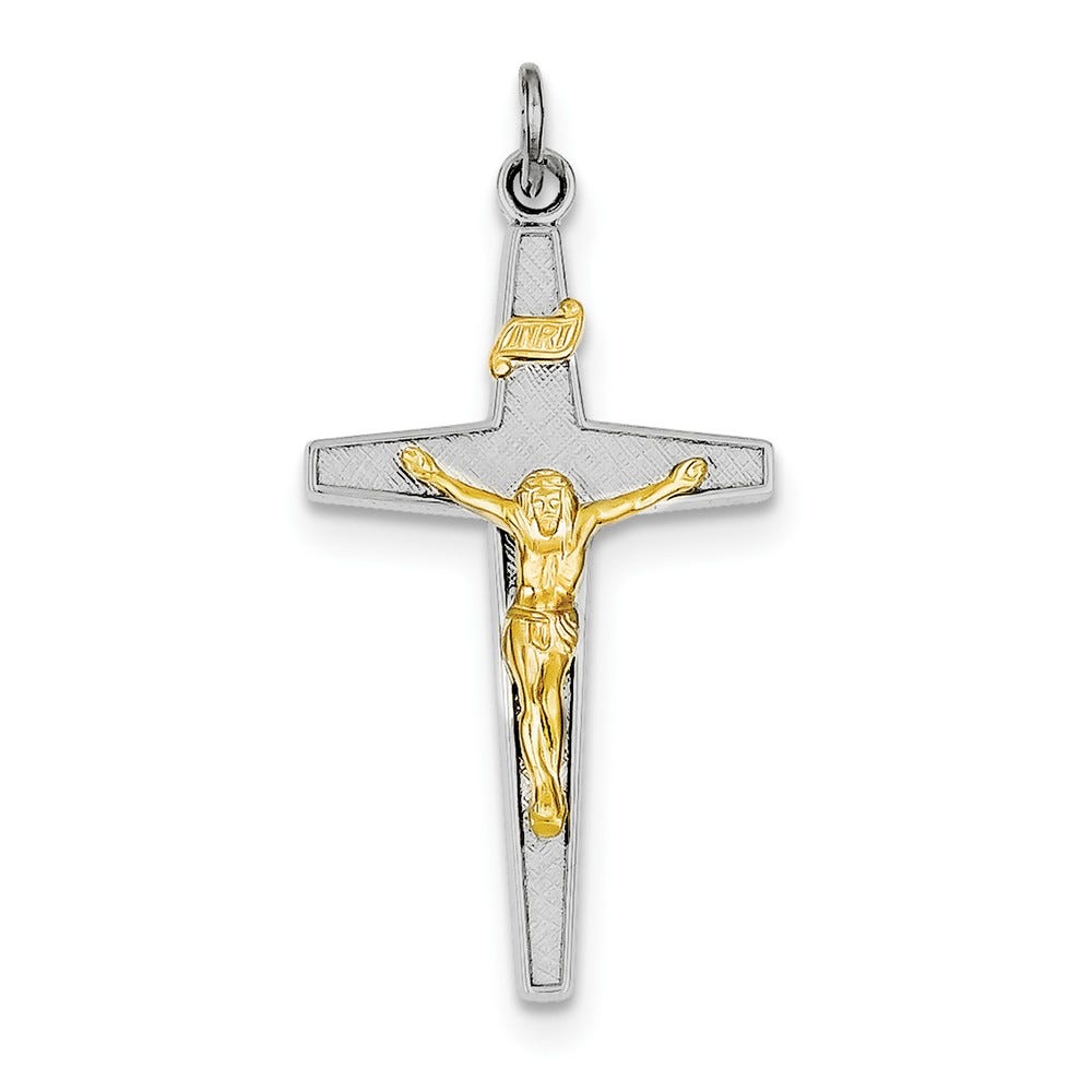 Sterling Silver And Vermeil Inri Crucifix Charm