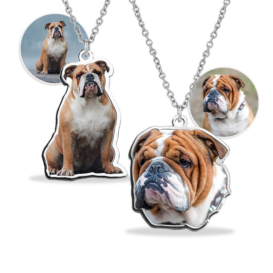 Upload Your English Bulldog Photo for Color Charm or Pendant