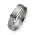 Titanium Ridged Edge Approx. 0.24 Inch Satin and Polished Wedding Band
