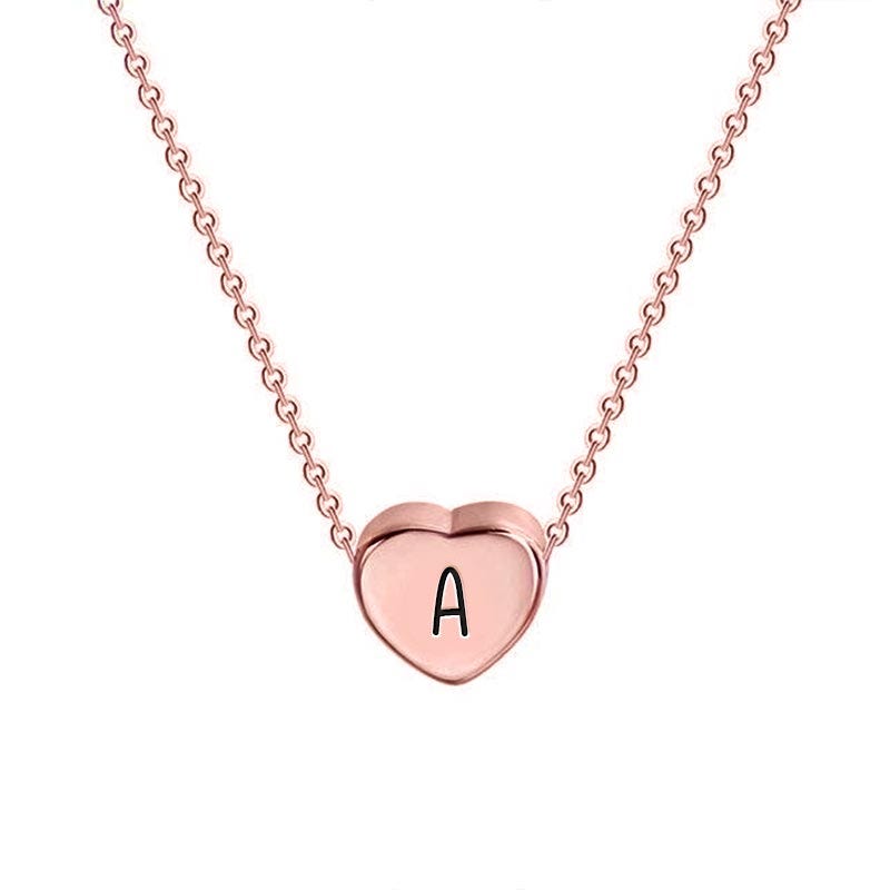 Petite Heart Initial Necklace