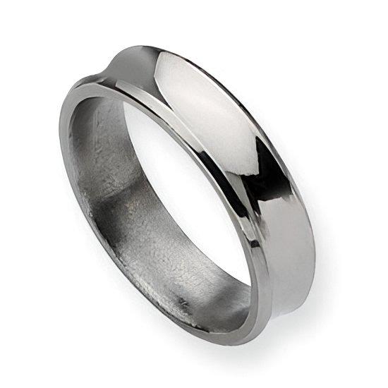Titanium Concave Approx. 0.24 Inch Polished Wedding Band