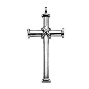 14K White Gold Cross Pendant
