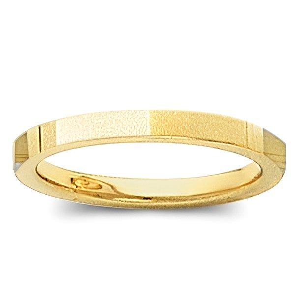 14K Yellow Gold Approx. 0.08 Inch Flat Satin Finish Wedding Band